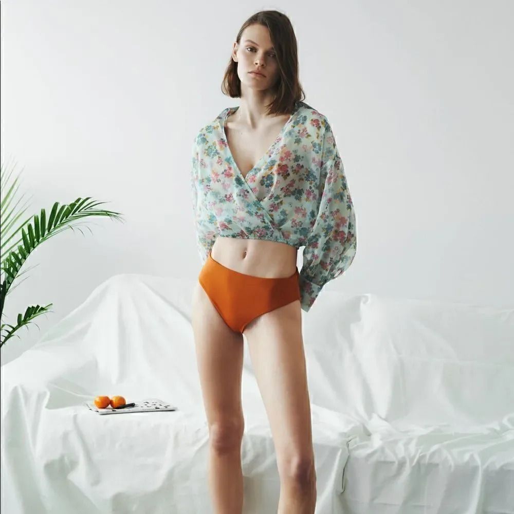 ZARA FLORAL PRINT BLOUSE - Picture 3 of 8